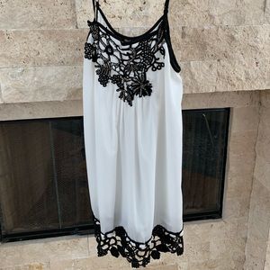 White and Black Top/Dress Unlined